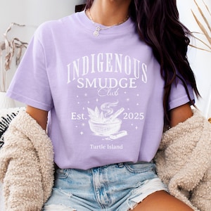 Indigenous Smudge Club T-shirt. Native owned tshirts Gift shop