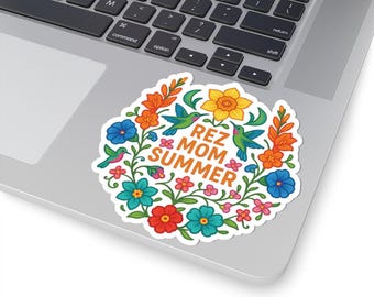 Rez Mom Summer Native owned, Floral Sticker. Indigenous owned sticker gift shop