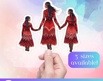 Red Dress Native MMIW Sticker Indigenous Owned Gifts