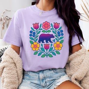 Native Floral Bear Indigenous Owned Tshirts and sweaters, Native Shirts