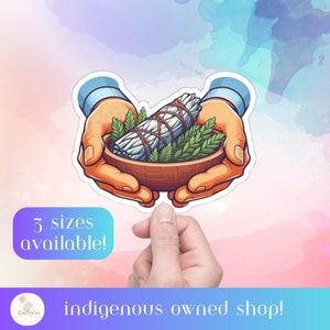 Stickers indigènes pour bol de sauge. Cadeaux appartenant à des Autochtones
