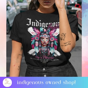 Indigenous Baddie. Short Sleeve Tee Native t shirts Indigenous gift shop. Gifts for native women