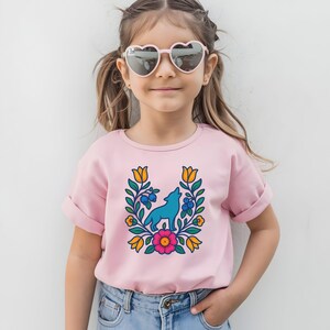 Native owned Wolf Native Floral Shirt. Indigenous Tees Gift Shop