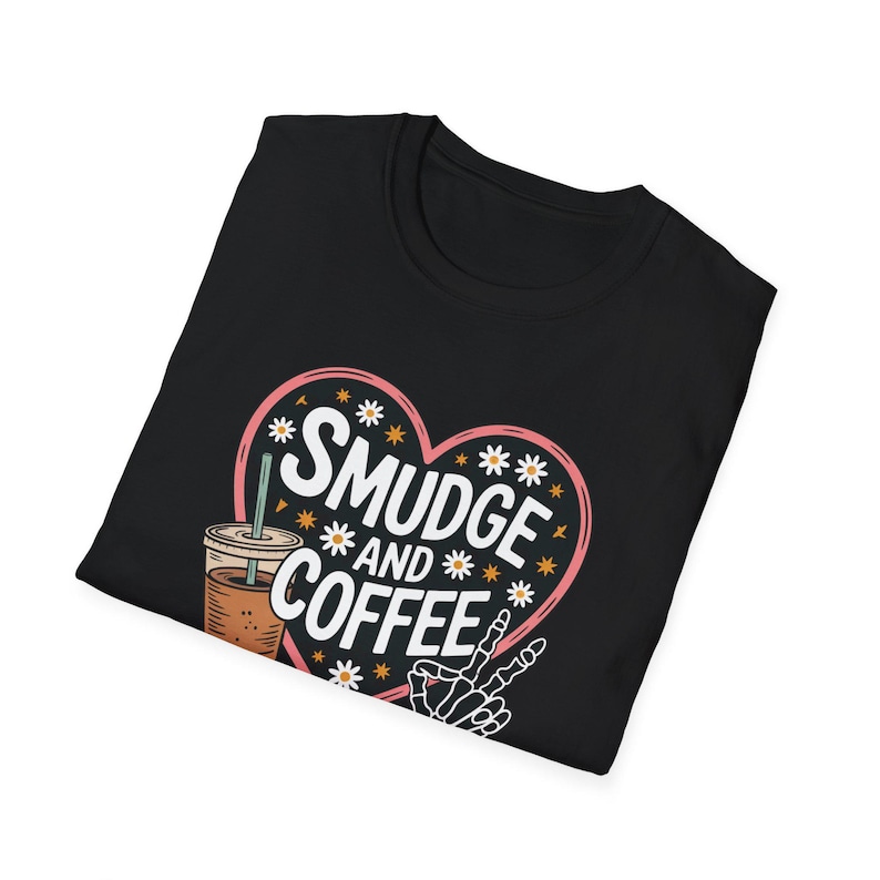 Smudge and Coffee Funny Indigenous Owned T-Shirt native Designed Tees Indigenous Gift Shop