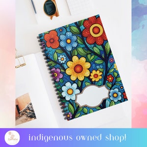 native florals Spiral Notebook - Ruled Line indigenous owned gift shop
