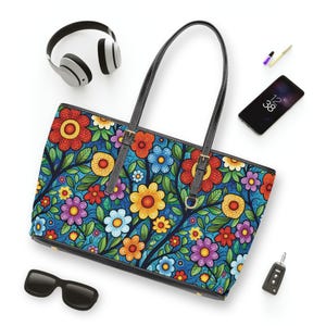 Indigenous Designer Floral Designs PU LeatherLook Shoulder Bag
