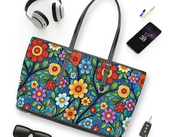 Indigenous Designer Floral Designs PU LeatherLook Shoulder Bag