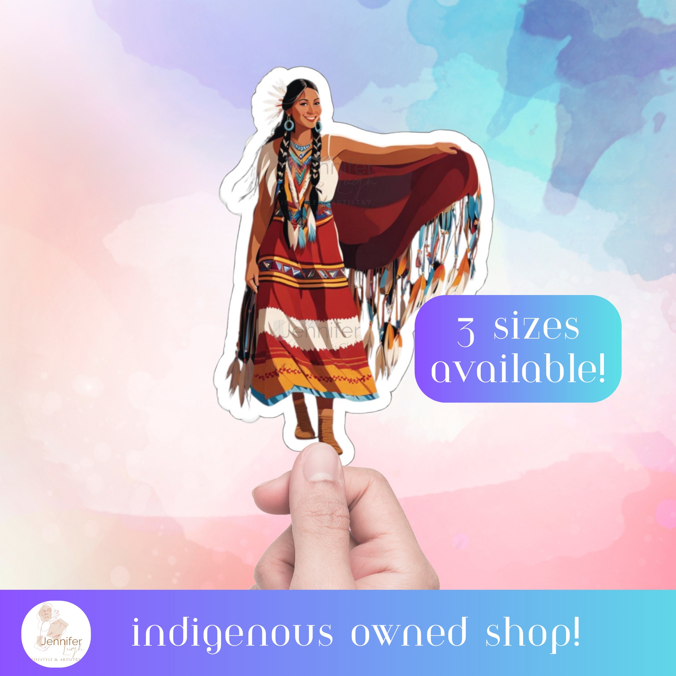 Dancer Native Powwow Stickers Indigenous Owned Gifts - Etsy
