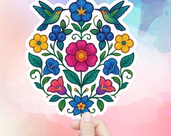 Native owned, Floral Sticker. Indigenous owned sticker gift shop