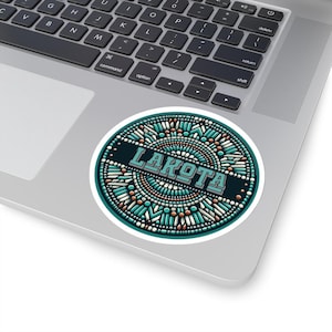 Lakota Native Round Style Art Native art stickers Indigenous owned sticker gifts