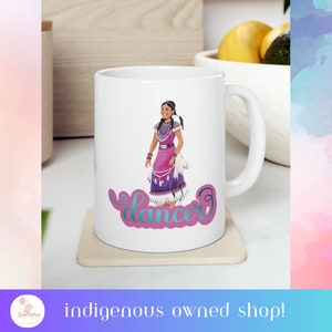 Indigene Frau Tänzerin Keramik Kaffeetasse, 11 Unze indigene Geschenke für einheimische Frauen