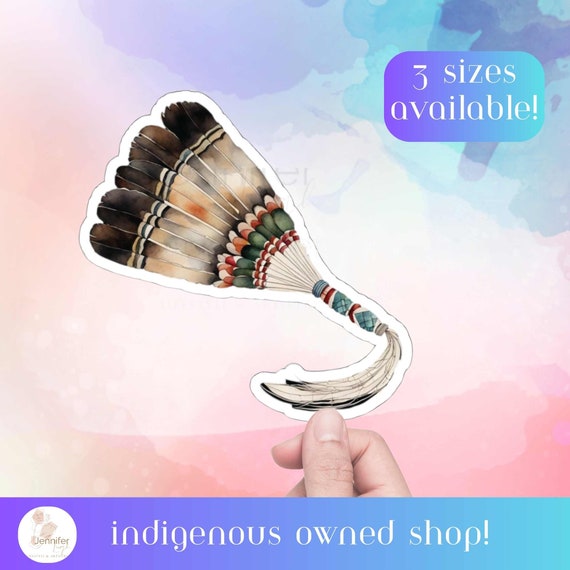Indigenous Regalia Fan native Stickers. Indigenous Owned Gift shop