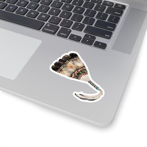 Indigenous Regalia Fan native Stickers. Indigenous Owned Gift shop