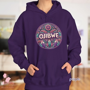 Ojibwe Indigenous Designs Hooded Sweatshirt.