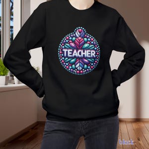 Teacher Indigenous Designer Native Womens Fleece Crewneck Sweatshirt