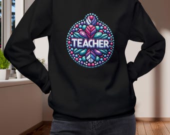 Teacher Indigenous Designer Native Womens Fleece Crewneck Sweatshirt