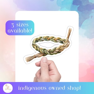 Sweetgrass braid native Stickers indigenous owned gifts