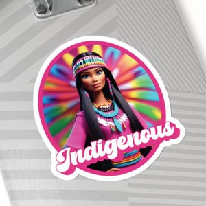 Indigenous Doll Native Artwork Stickers Indigenous Owned Gifts