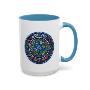 Native berry Picker Designed Coffee Mug. Indigenous Owned Gift Shop