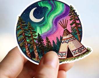 Native owned native bead style art Sticker Indigenous Owned Gifts