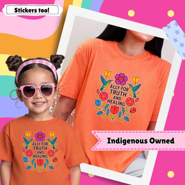 Ally Native Owned Every Child Matters Orange Shirt Day Indigenous T-Shirt native Designed Tees Indigenous Gift Shop