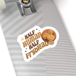 Half Human Half Frybread Indigenous Funny art sticker. Native owned sticker gift shop