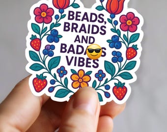 Native owned, Beader Floral Sticker. Indigenous owned sticker gift shop