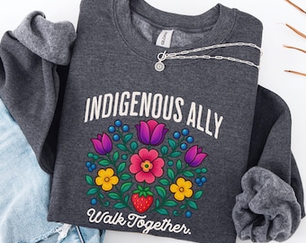 Indigenous Ally, Native shirts, womens native floral art shirt