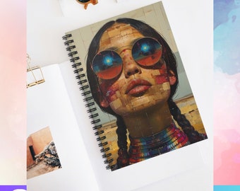 Native Designs, modern woman Design Spiral Notebook - Ruled Line, Indigenous owned Gifts