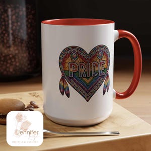 Native Pride LGBTQ2S+ Designed Coffee Mug. Indigenous Owned Gift Shop