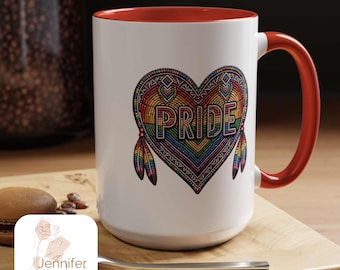 Native Pride LGBTQ2S+ Designed Coffee Mug. Indigenous Owned Gift Shop