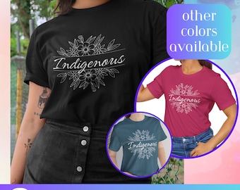 Floral Indigenous Jersey Short Sleeve Tee Native tshirts Indigenous gift shop
