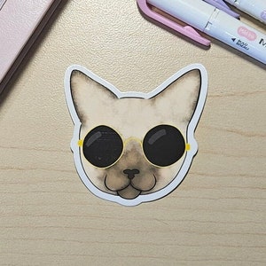 Cool Cat pegatina de vinilo troquelada - impermeable - gato - lindo