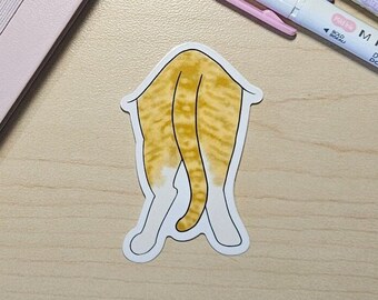Hidden die-cut vinyl sticker - waterproof - cat - silly