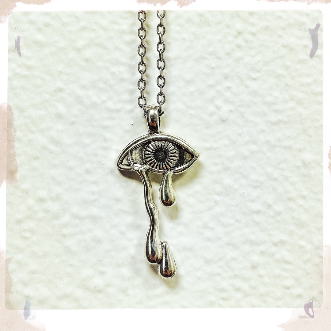 Sad but Rad Crying Eye Necklace - Etsy