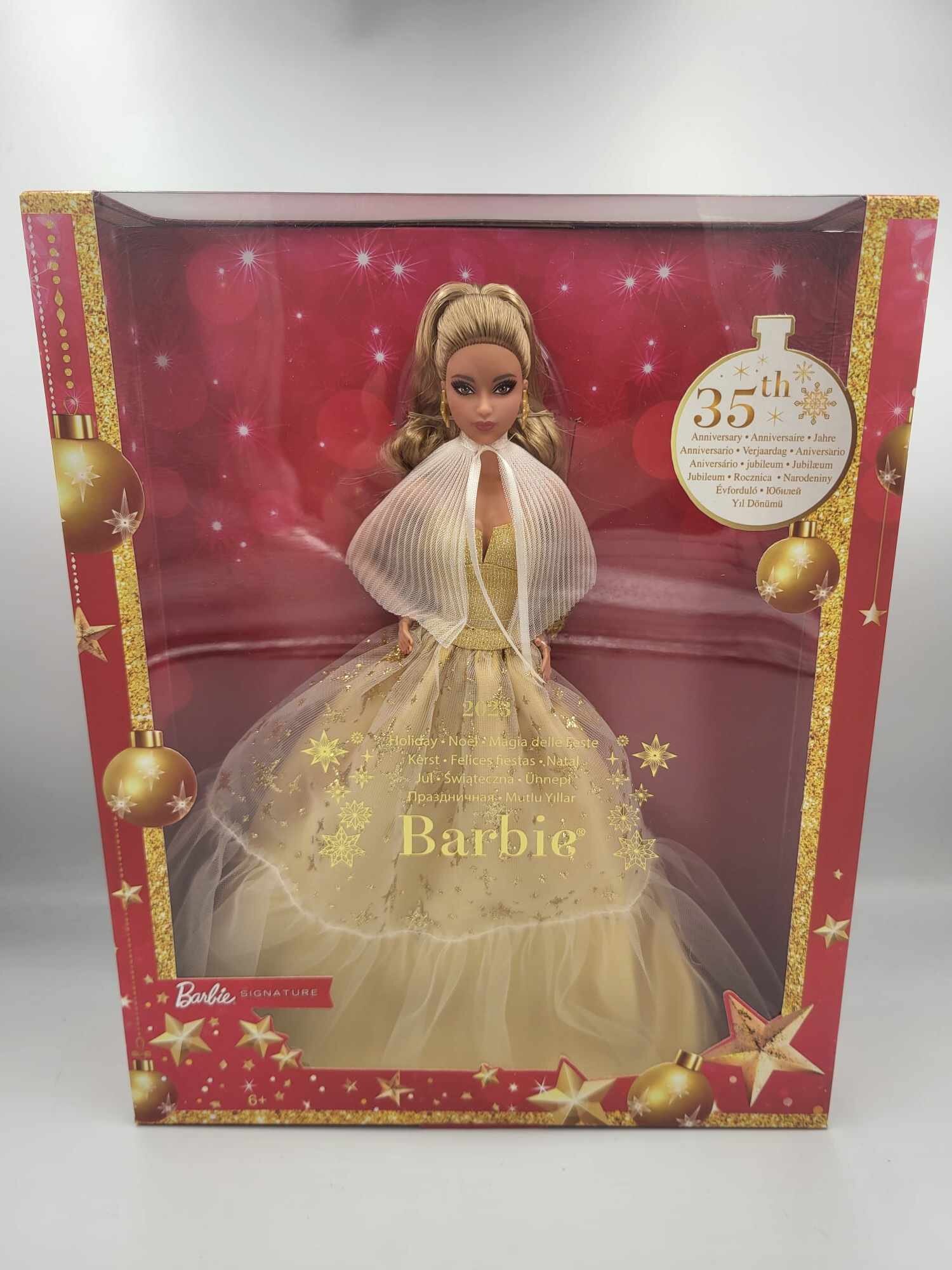 Barbie 2023 HOLIDAY DOLL Blonde 35th Anniversary SEALED Authentic Etsy UK