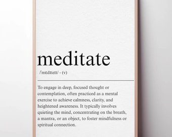Yoga Wall Art Definition | Digital Poster | Zen Room Decor | Meditation Print | Yoga Studio Artwork | Relaxation Gift | Spiritual Home Decor