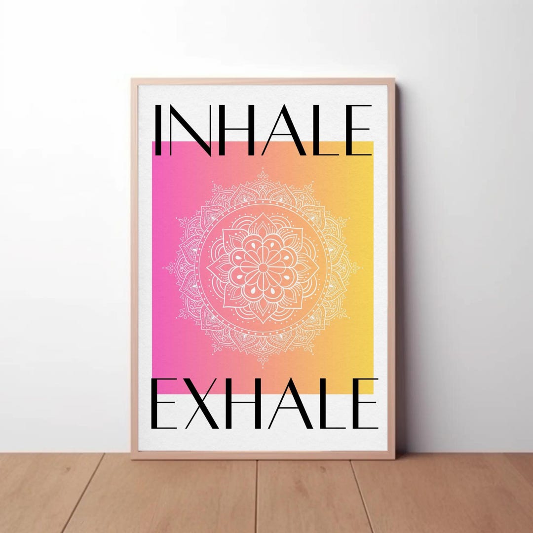 Inhale Exhale, Inhale Exhale Digital Print, Yoga Poster, Boho Print ...