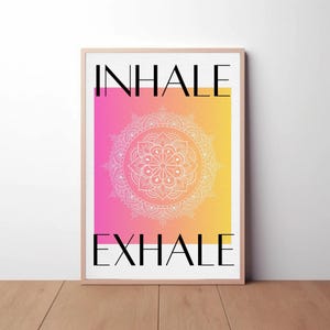 Inhale Exhale, Inhale Exhale Digital Print, Yoga Poster, Boho Print, Bedroom Wall Art, Meditation Wall Art, Mindfulness Poster, Downloadable