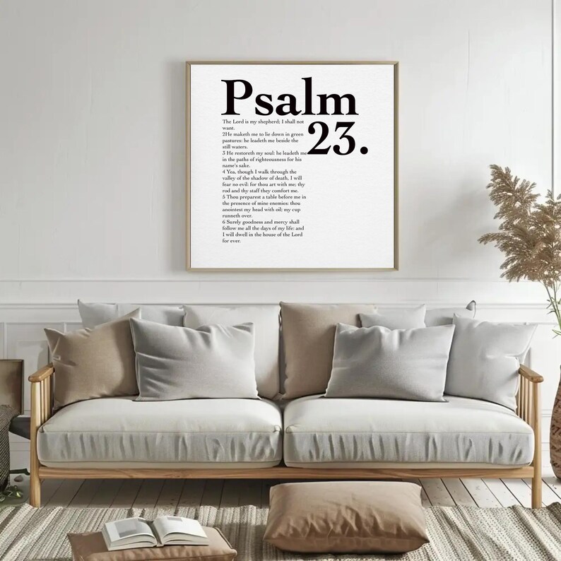 Psalm 23 Bible Verse Digital Wall Art, Minimalist Decor, Christian ...