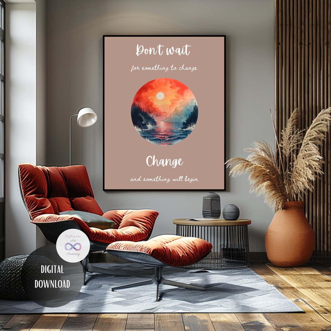 Printable Wall Art Motivation Poster the Sea Printable Sunrise Sunset ...