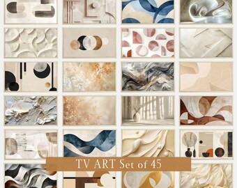 Samsung Frame TV Art: 45 Neutral Abstract Artworks (Digital Download)