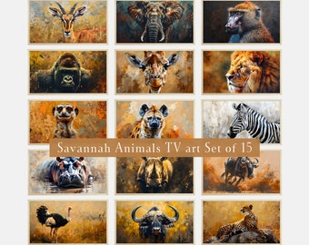 Savannah Animals Oil Painting Art for Samsung Frame TV (Digital Download)