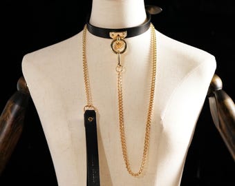 Handmade Vegan Leather Choker Necklace: O-Ring Sub Collar