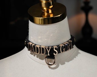 Daddys Girl Custom Name Choker Collar,Can Chosse Your Word,Slut, Daddys or Kitten Letters Choker