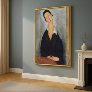 Amedeo Modigliani Portrait of a Polish Woman Canvas, Abstract Amedeo Modigliani Wall Art, Contemporary Home Decor Canvas, Ready to Hang