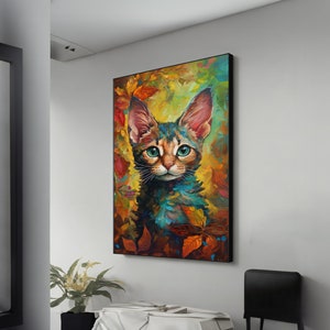 Adorable Cat Portrait Canvas – Cute Pet Wall Art, Charming Home Decor, Unique Gift Idea for Cat Lovers and Animal Enthusiasts