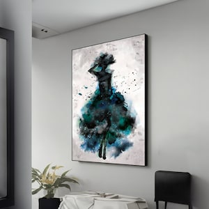 Dancer Silhouette Painting - Elegant Dance Canvas Art for Music & Home Décor, Perfect Gift for Dance And Ballet Lovers