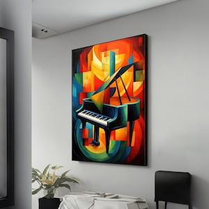 Piano Painting - Elegant Music Wall Decor, Handcrafted Canvas Art, Perfect Gift for Musicians