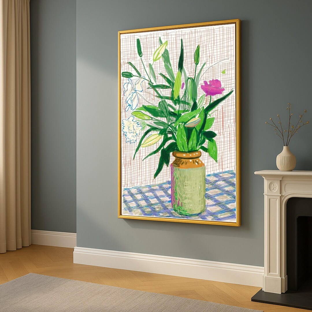 David Hockney Flower Canvas Wall Art Colorful Botanical Print Modern ...